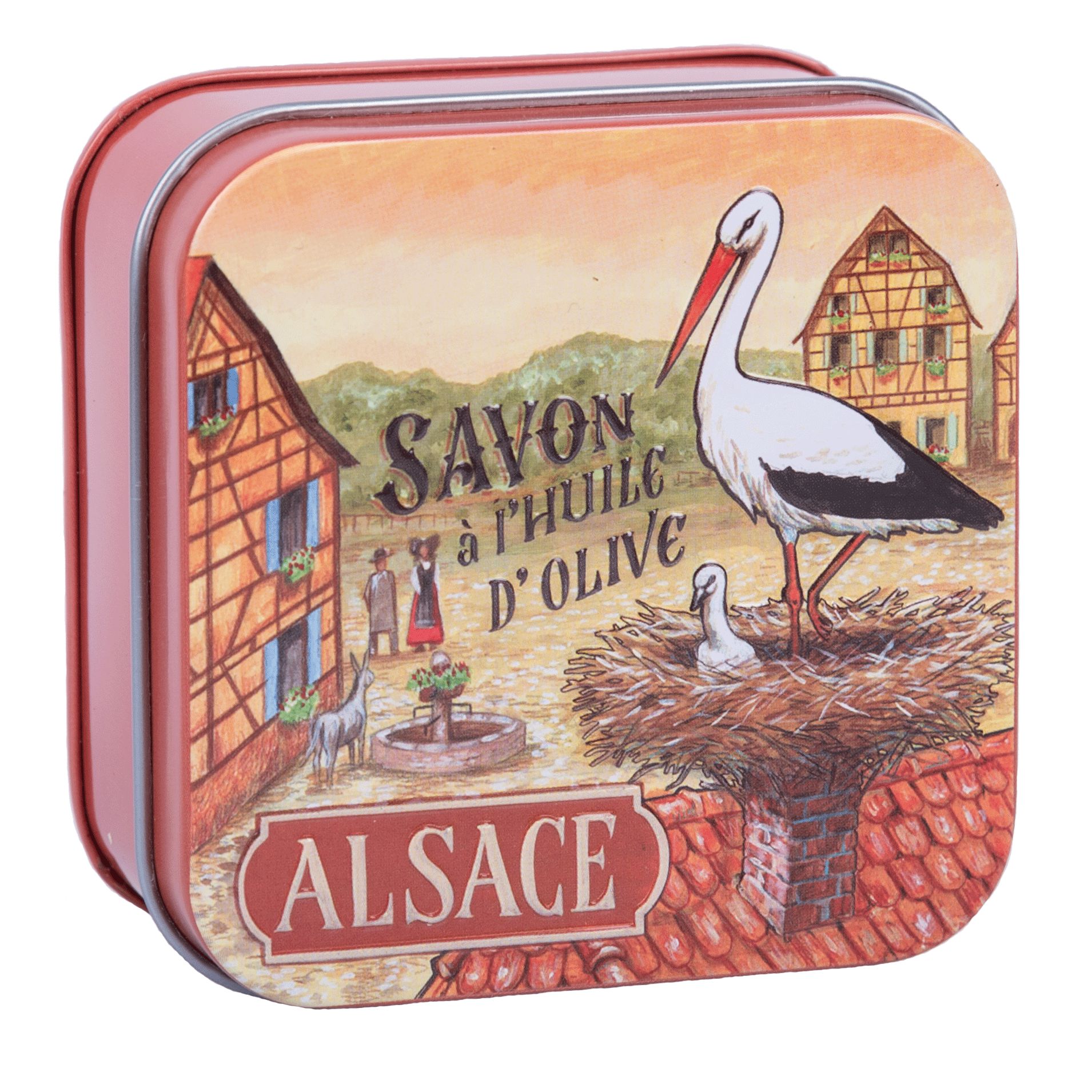 La Savonnerie de Nyons - Boîte à savon en métal - Cigogne