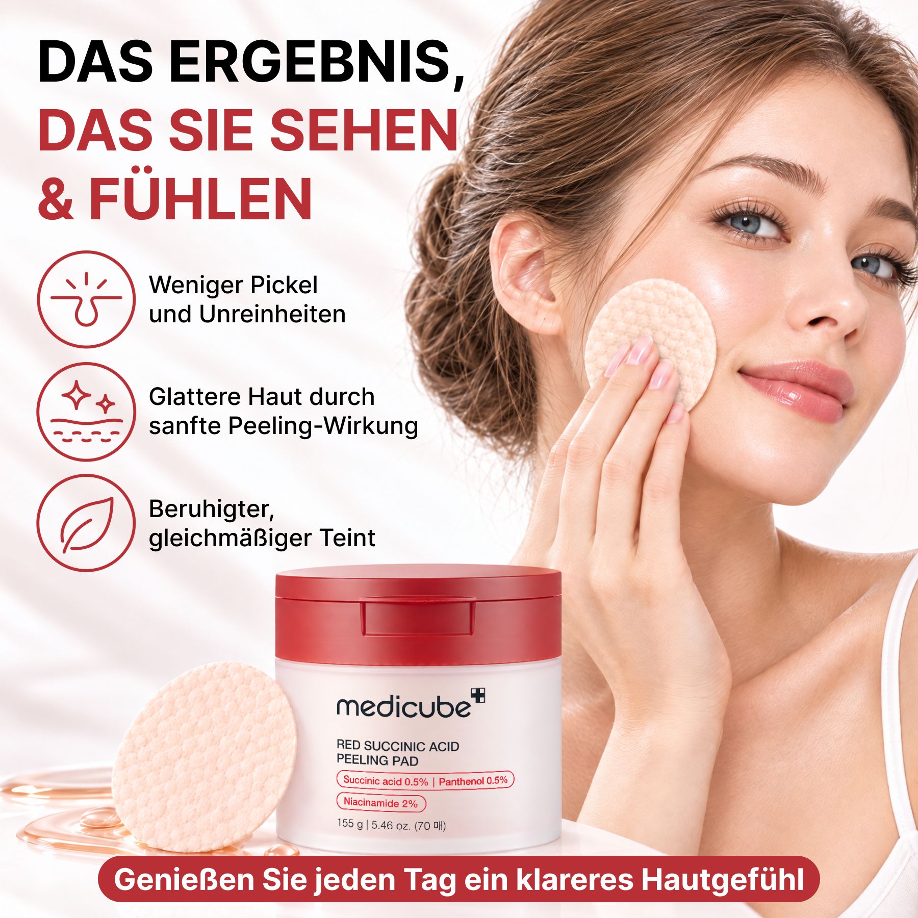 Medicube BHA, AHA Barnsteenzuur Reinigingspads Gezichtsscrub