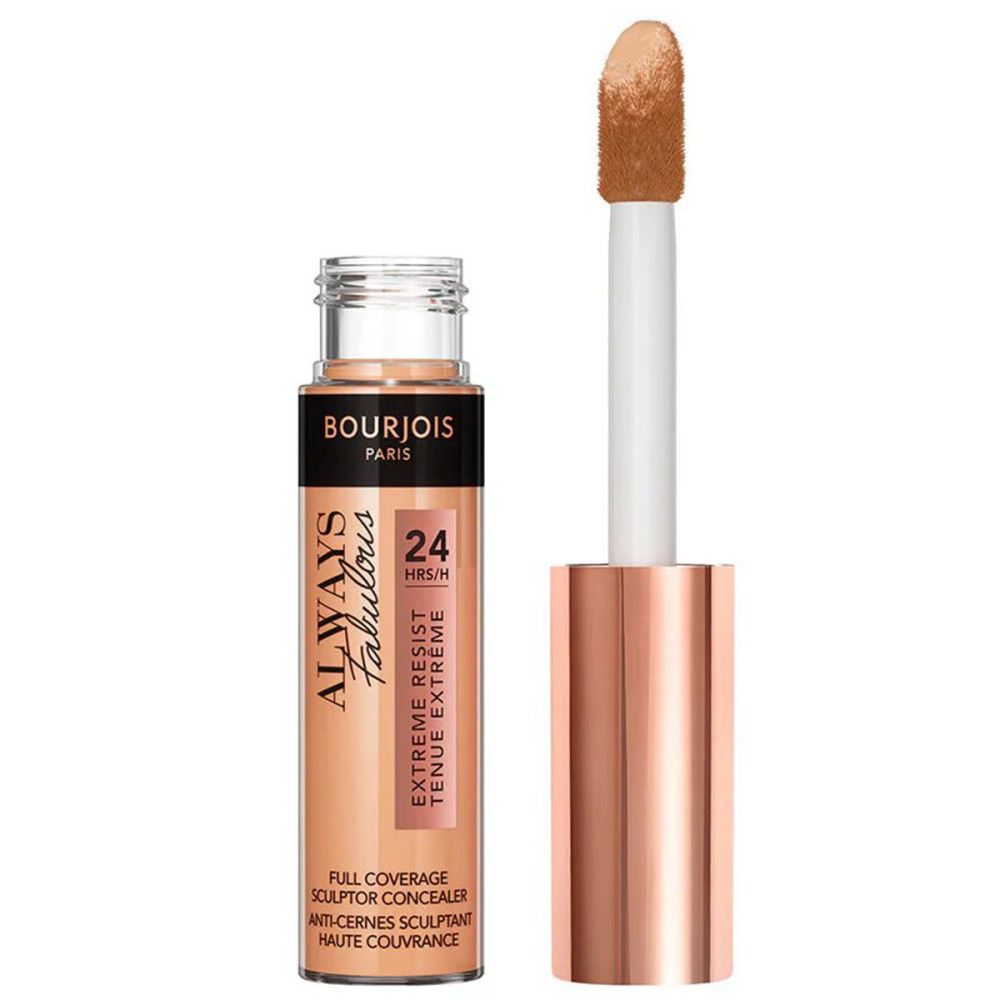Bourjois Always Fabulous concealer. Fles met applicator. Lichtbruine kleur. Tekst op de verpakking.