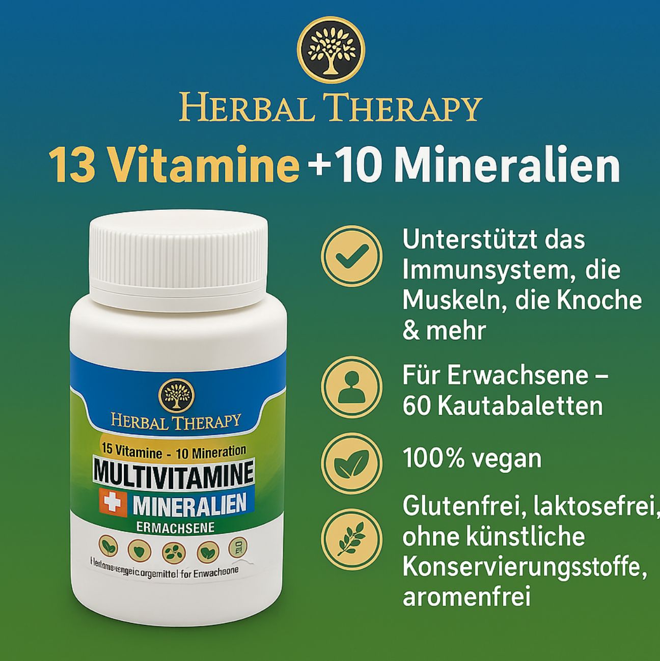 Herbal Therapy MULTIVITAMINEN + MINERALEN Volwassenen