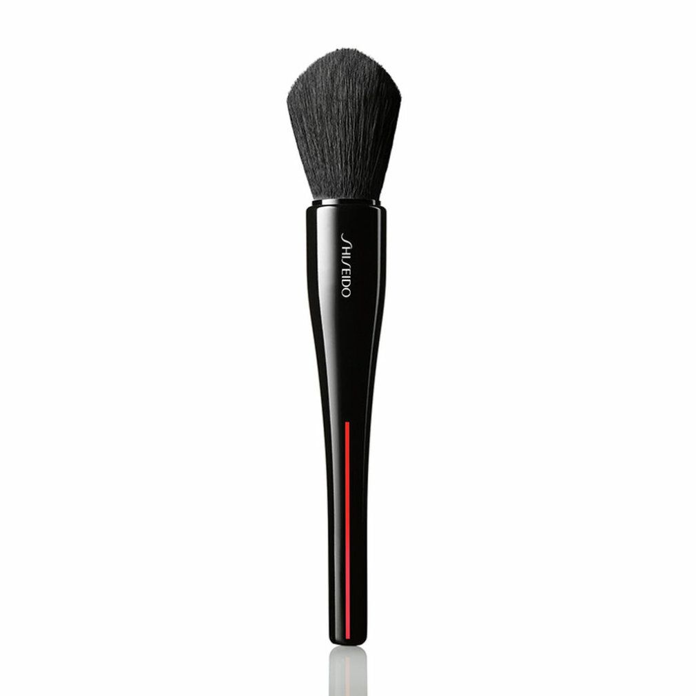 Pinceau noir avec tête en poils noirs et manche noir avec rayure rouge. Logo SHISEIDO sur le manche.