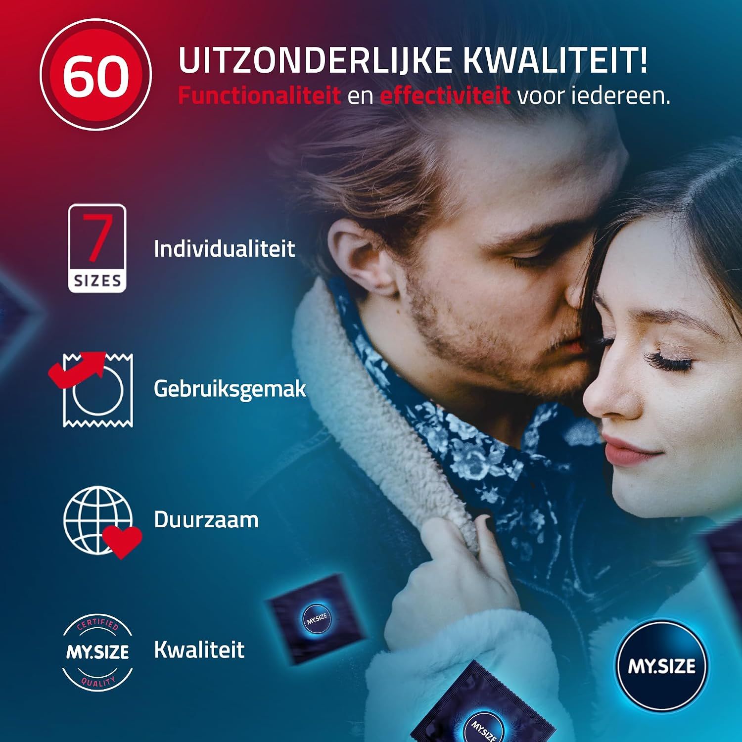 My.Size condooms: 7 maten, gebruiksvriendelijk, duurzaam, hoge kwaliteit.