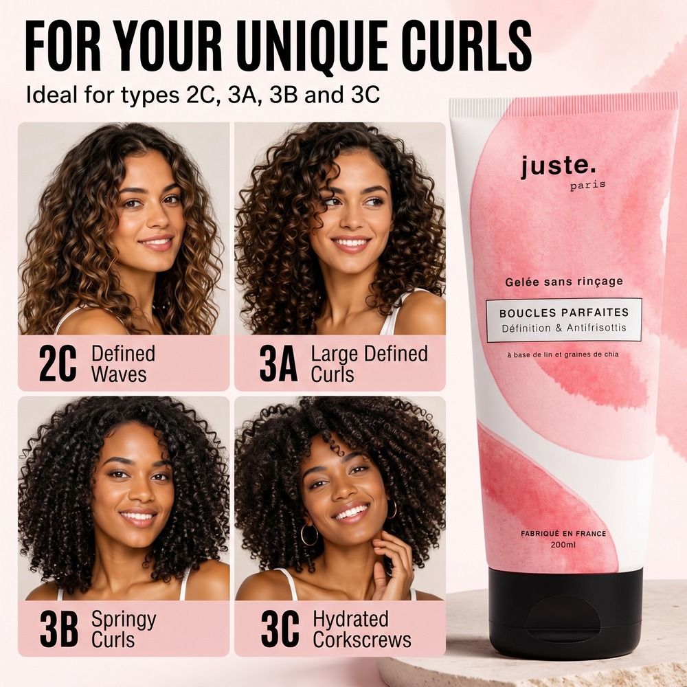 Juste. Paris leave-in gel voor gedefinieerde krullen, 200ml.