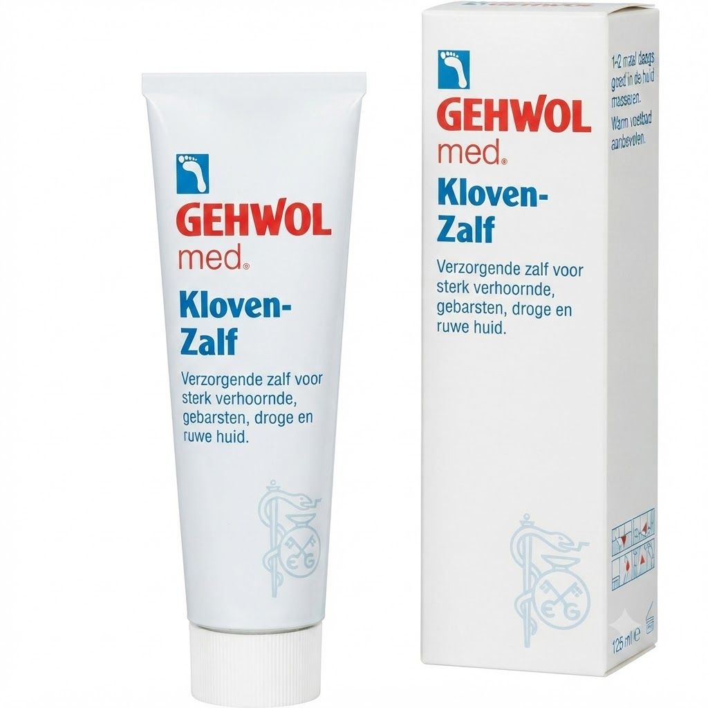 GEHWOL med. Kloven-Zalf tube en verpakking. Verzorgende zalf voor sterk verhoorde, gebarsten, droge en ruwe huid.