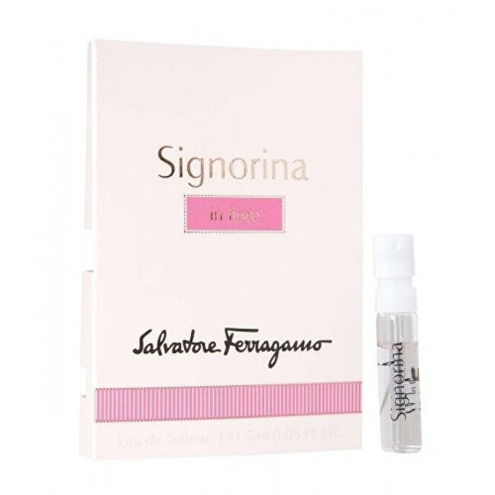 Doos met opschrift Signorina in Fiore en Salvatore Ferragamo. Daarnaast een kleine verstuiver.