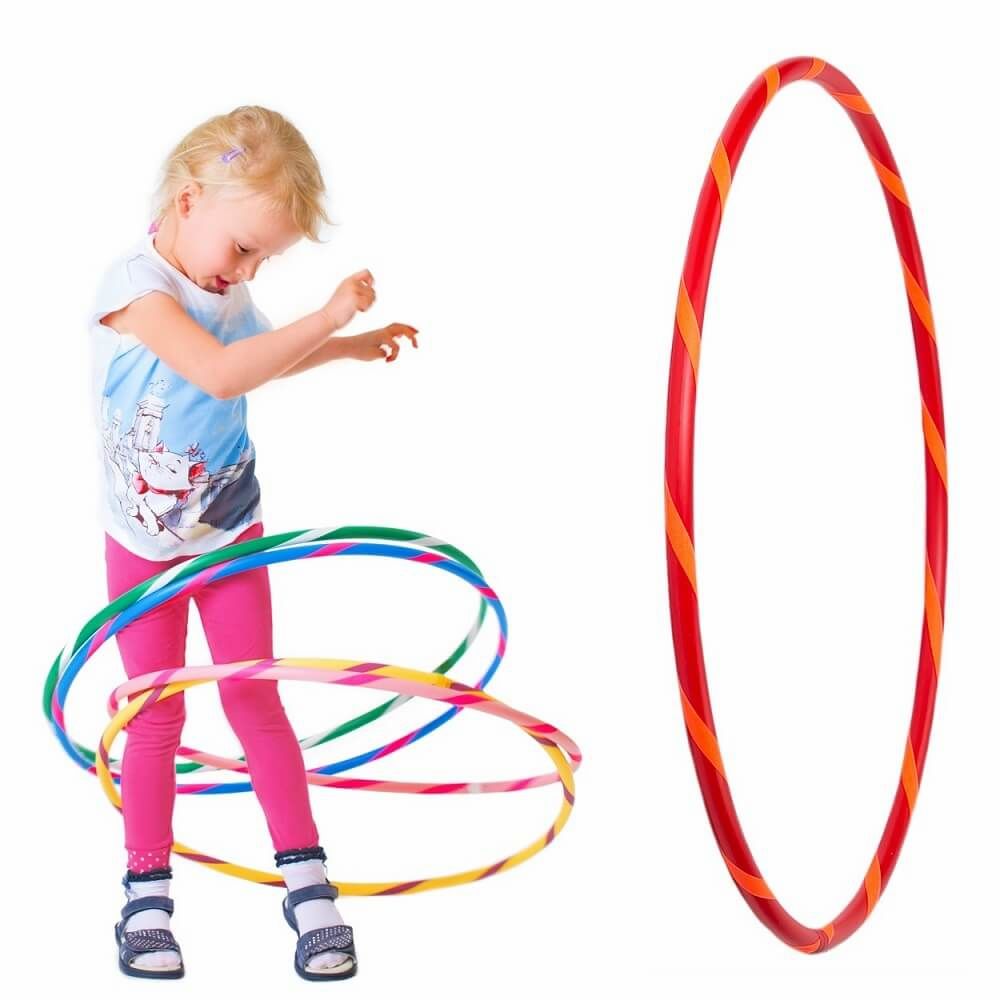 Hoopomania hula hoop enfant avec ruban grip | Ø 60 cm | Rouge-Orange