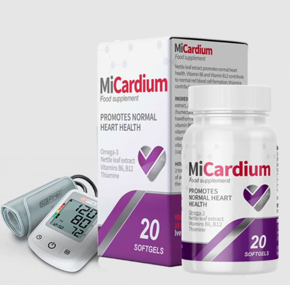 MiCardium met vitamines, levertraan, meidoornbladeren en brandnetel