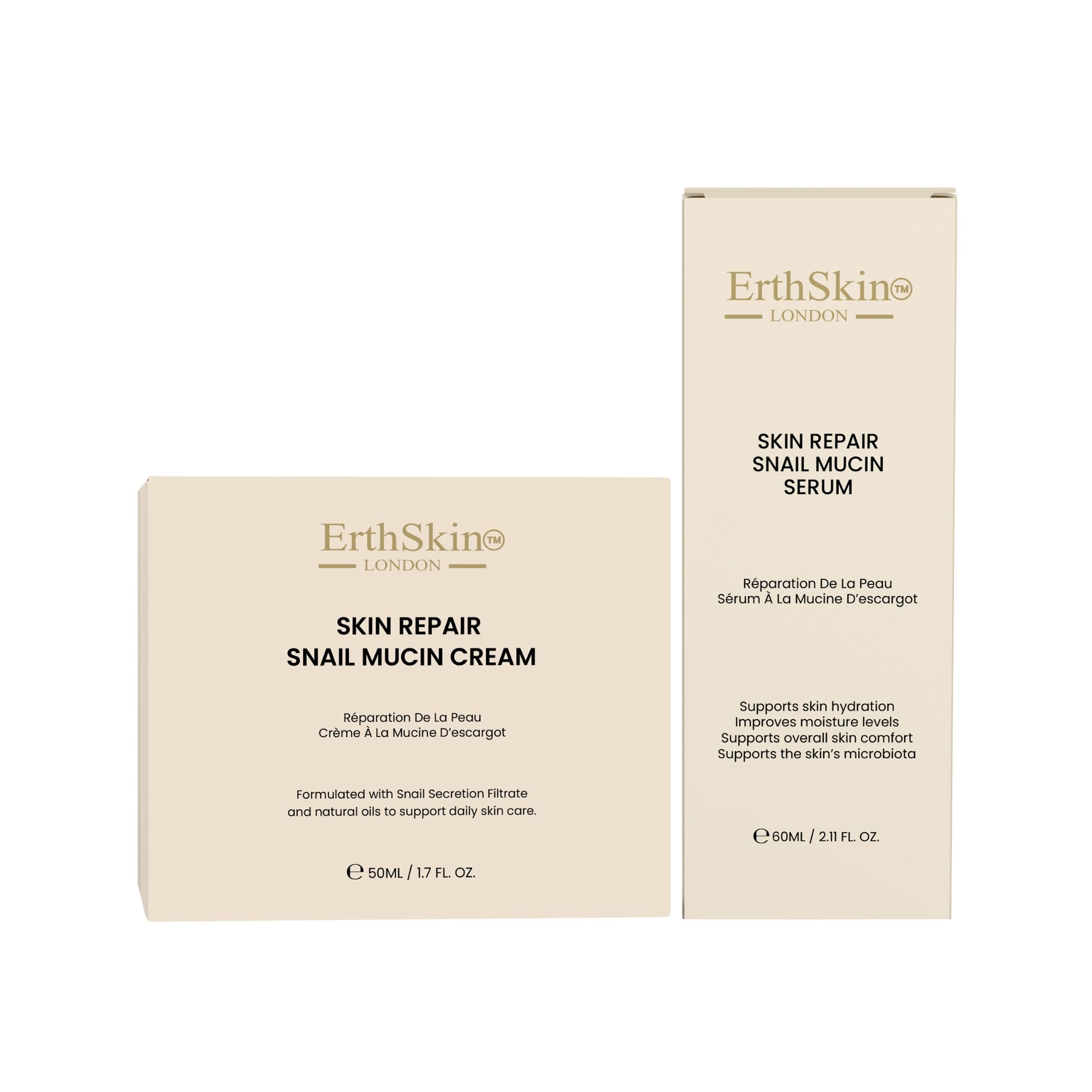 ErthSkin London Crème réparatrice à la bave d'escargot + Sérum à la bave d'escargot