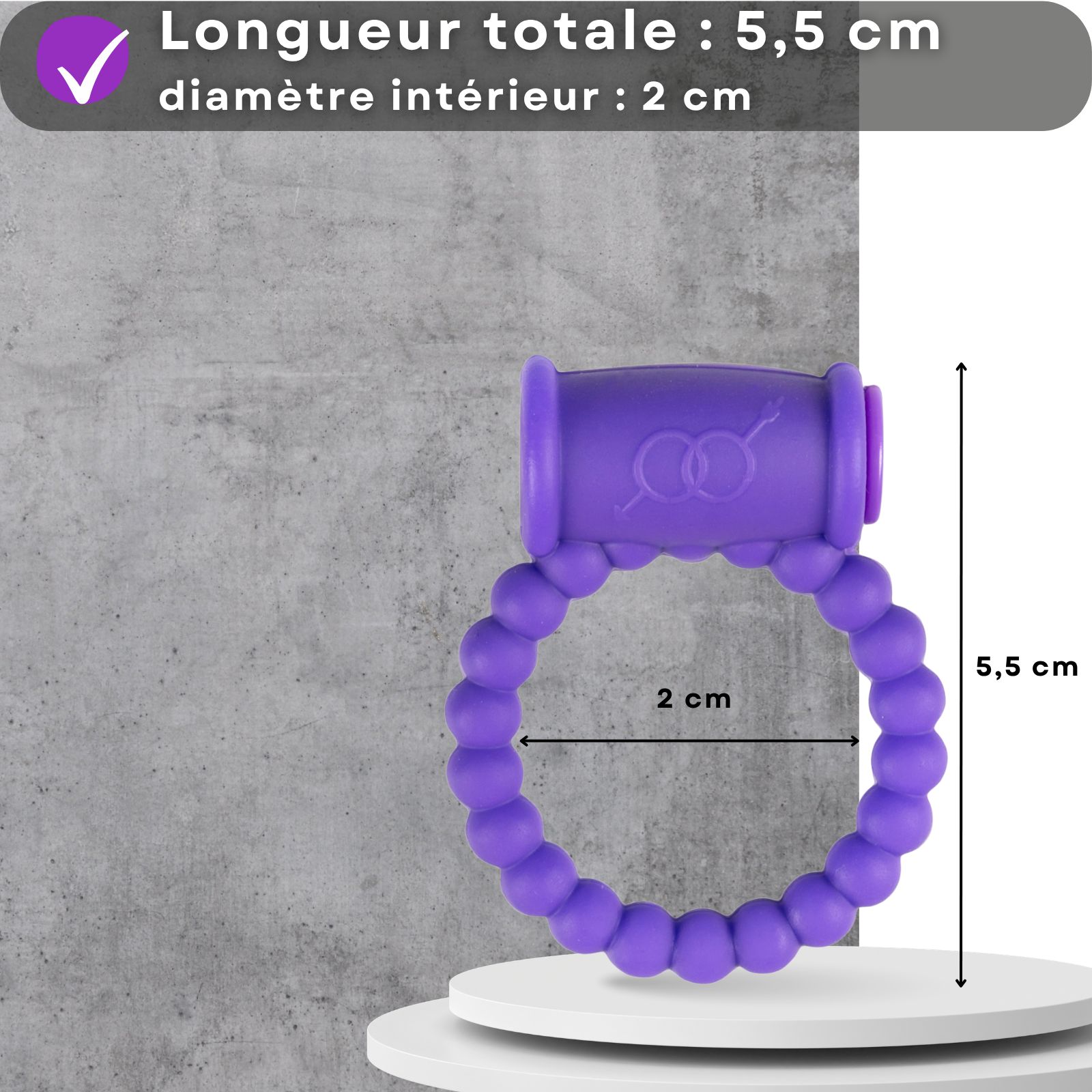 Anneau pénien avec texte: Longueur totale 5,5 cm, diamètre intérieur 2 cm.
