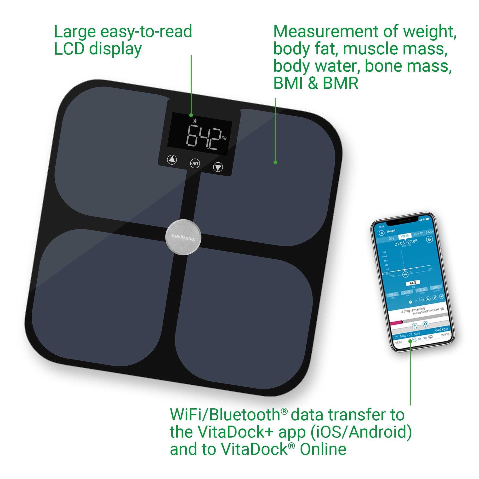 medisana BS 650 WIFI connect Balance d'analyse corporelle avec application smartphone