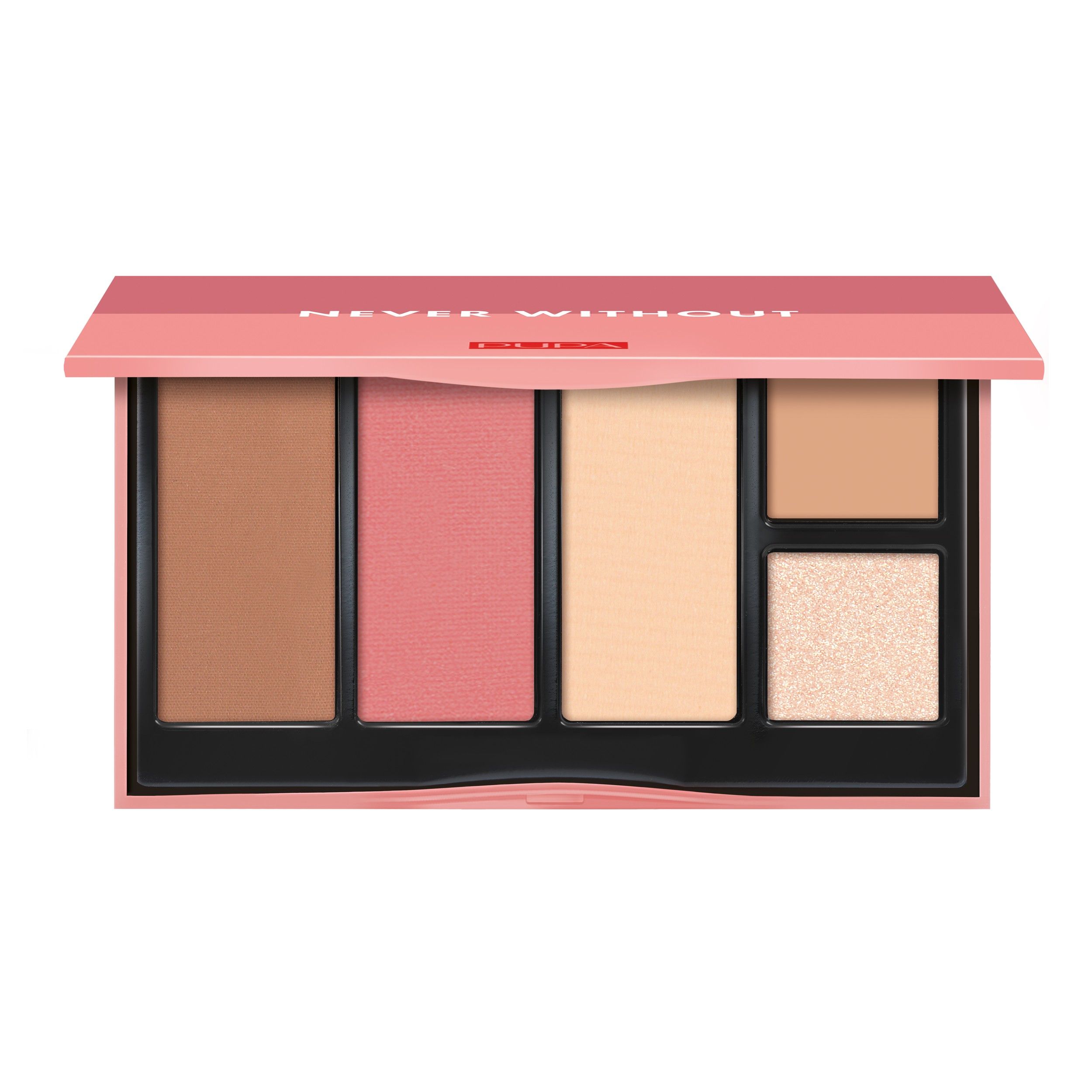 Pupa make-up palette met bronzer, blush, poeder en highlighter.
