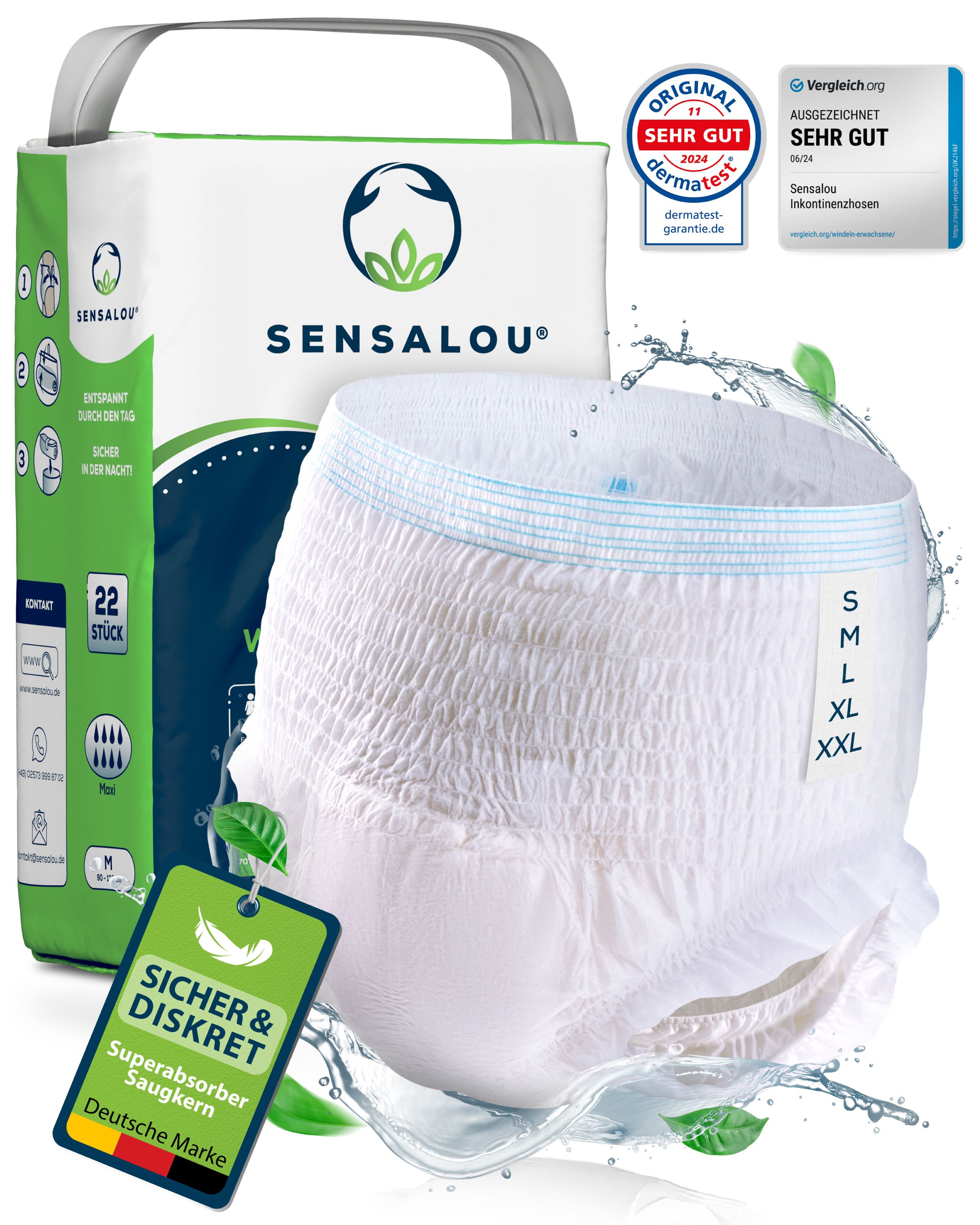 Sensalou Couche-culotte Pantalon jetable pour Adultes