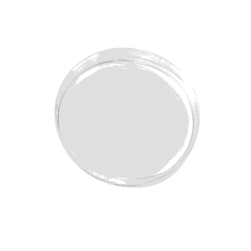 Grijze, ronde penseelstreek op witte achtergrond.