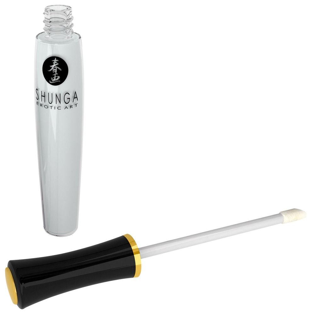 Shunga applicator fles met applicator staaf en zwarte handgreep.