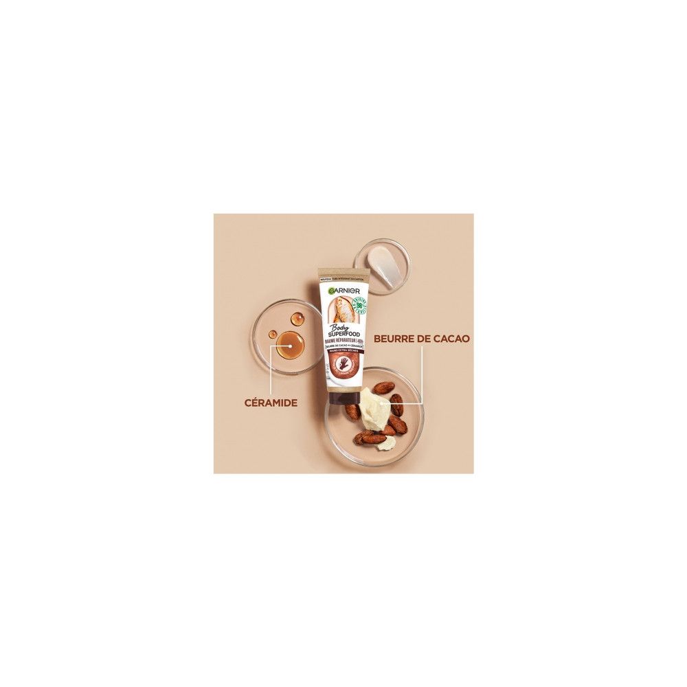 Garnier - Baume Réparateur Body Superfood 48h - Mains Extra Seches