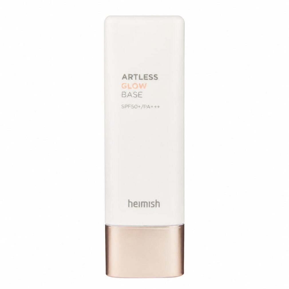 Tube blanc avec Artless Glow Base SPF50+, heimish.