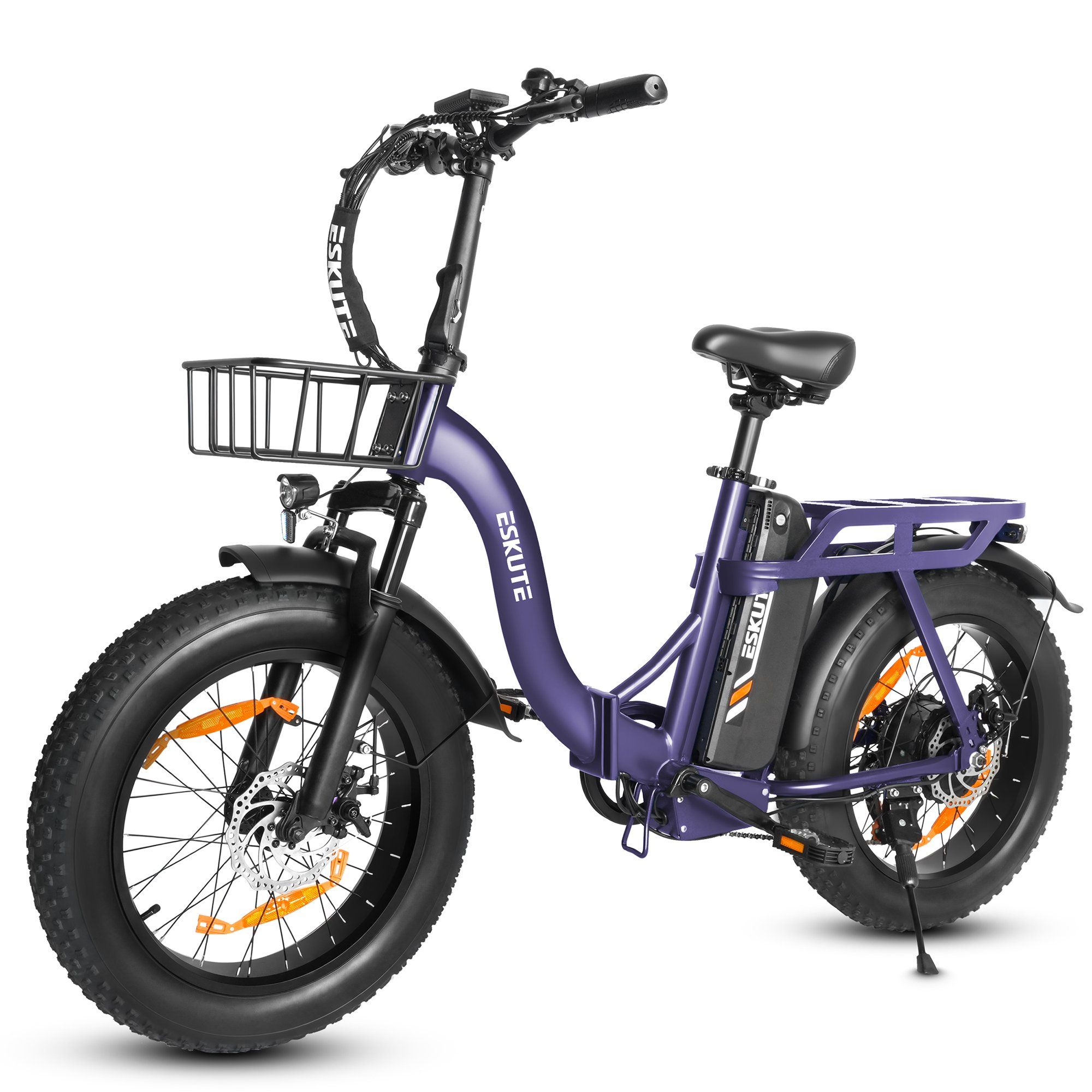 ESKUTE D202 Opvouwbare elektrische fiets met voormand, 48V 20,8Ah