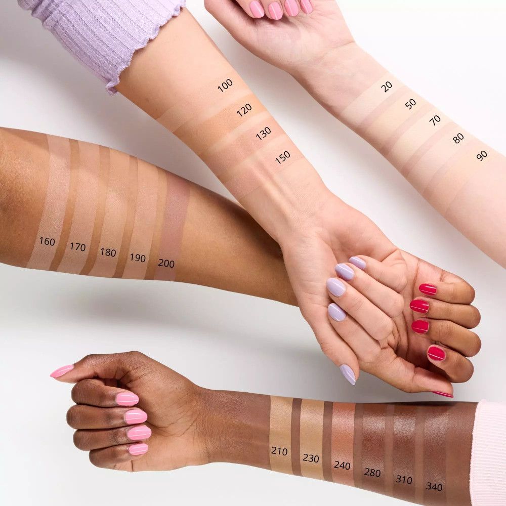 Bras avec couleurs de correcteur. Différentes teintes appliquées sur les bras. Numéros d'identification.