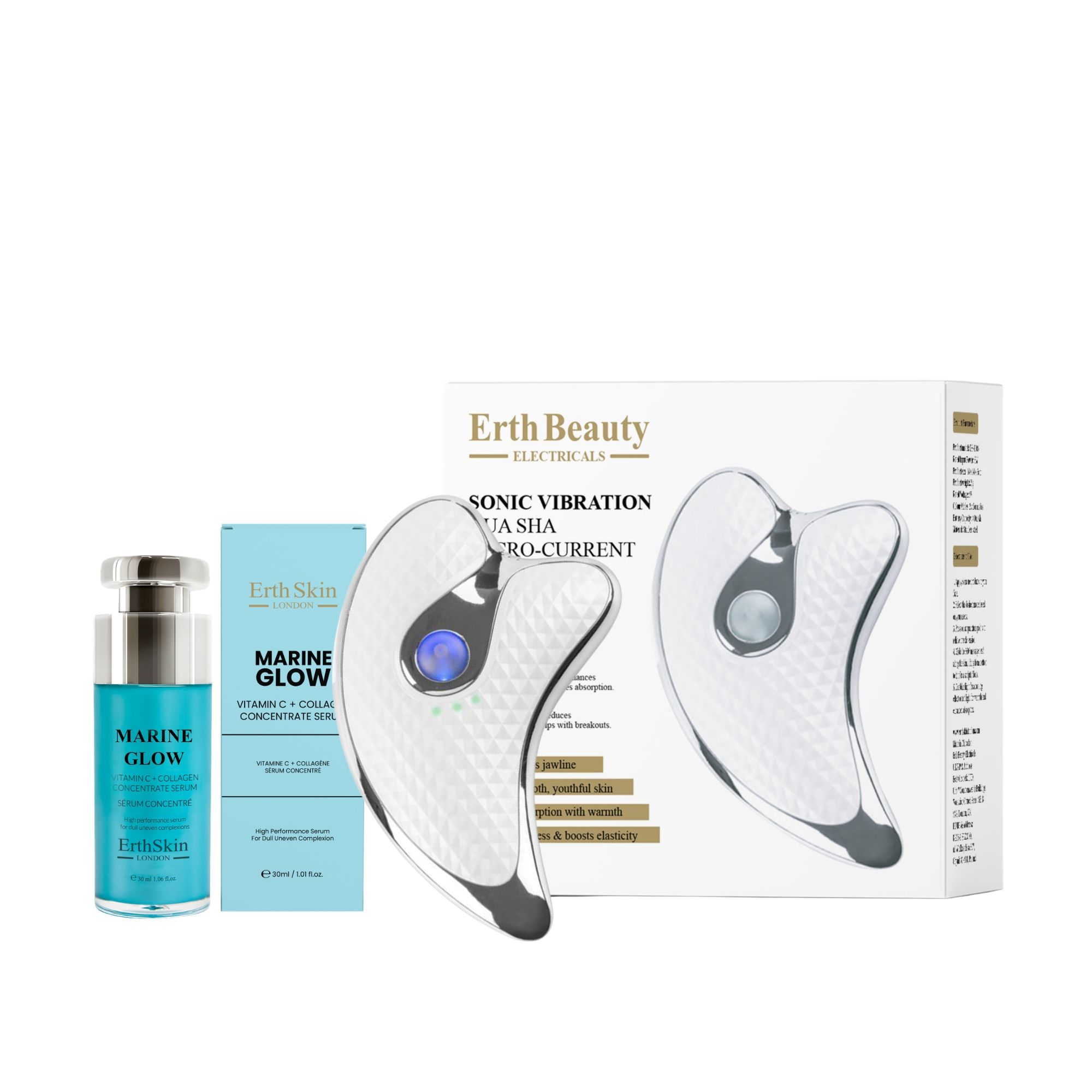 ErthSkin London Gua Sha Microstroom Duo Vitamine C Collageen
