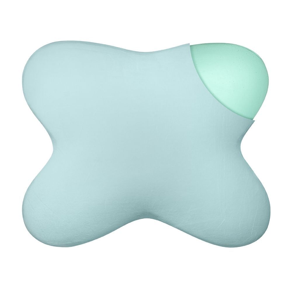 Coussin papillon bleu clair. Élément de gel rafraîchissant. Forme de papillon.