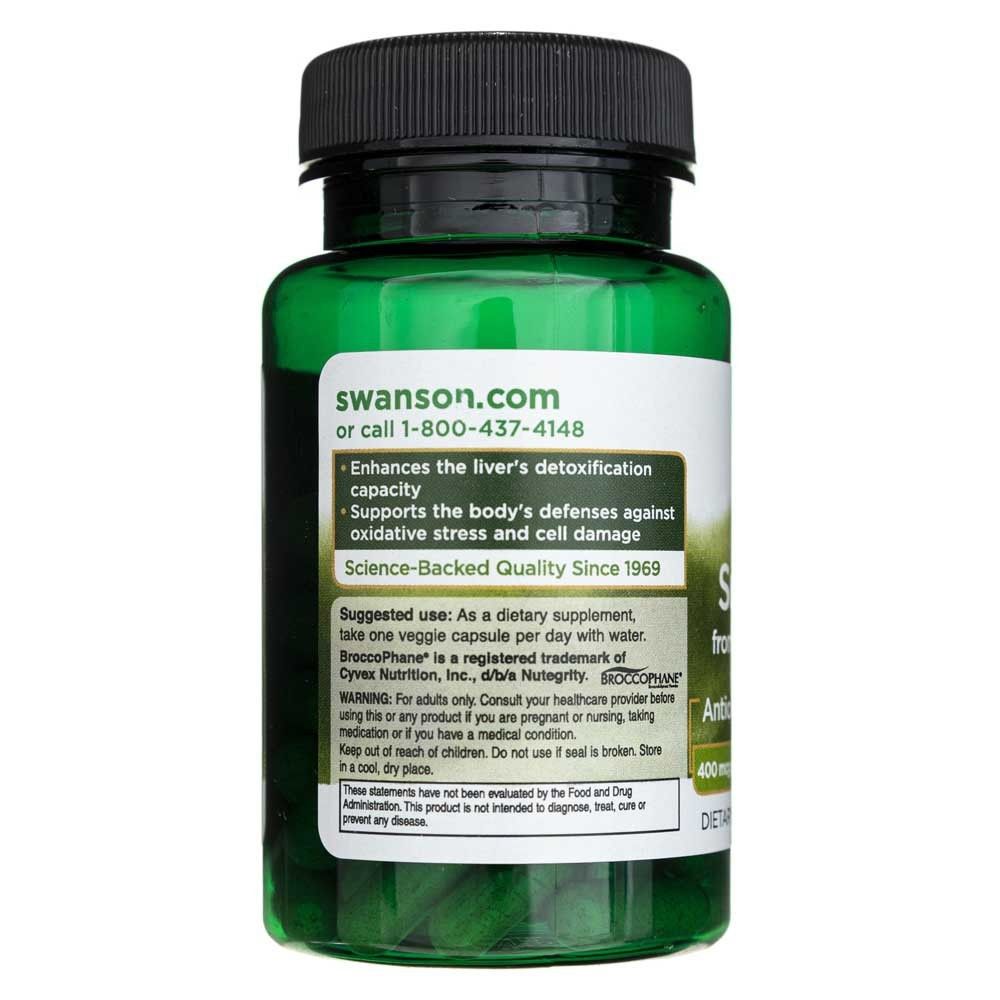 Dos de la bouteille : Swanson.com, avantages, qualité scientifiquement prouvée depuis 1969.