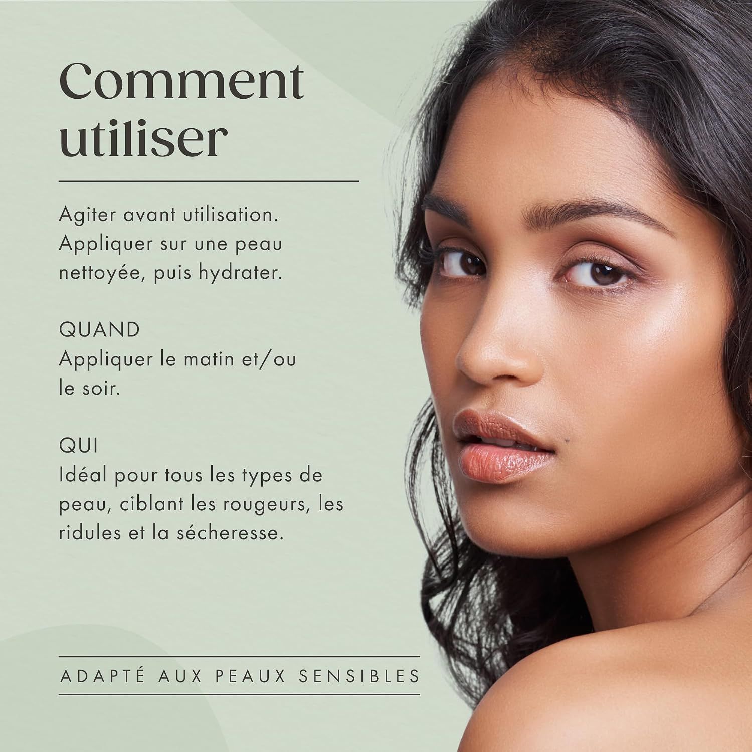 Application : Matin/soir, pour tous types de peau.