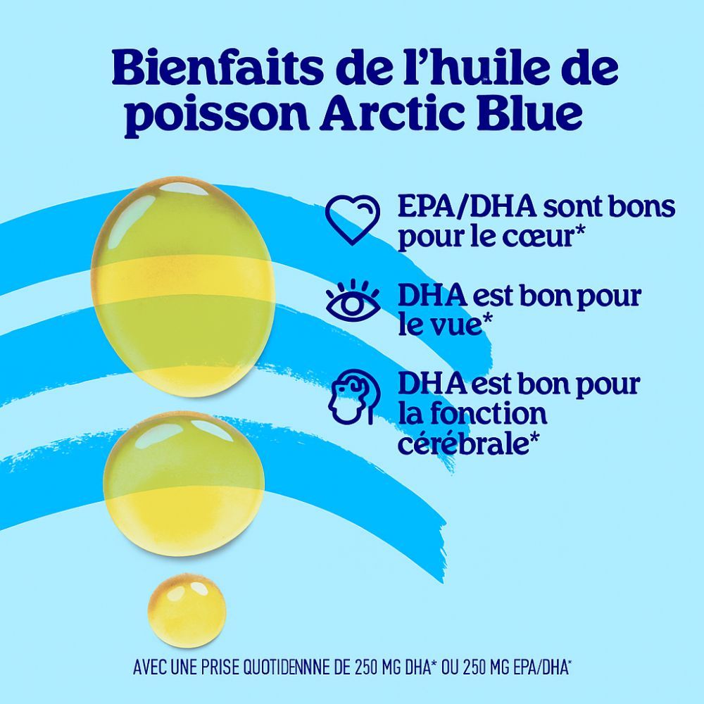 Arctic Blue Omega 3 Huile de Poisson DHA et EPA pour Enfants avec Vitamine D3