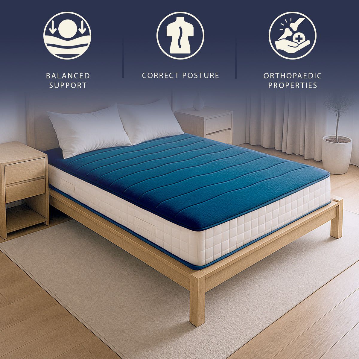 The White Stone Matras 120x190 cm van Waterfoam Hypoallergeen Hoogte 20 cm
