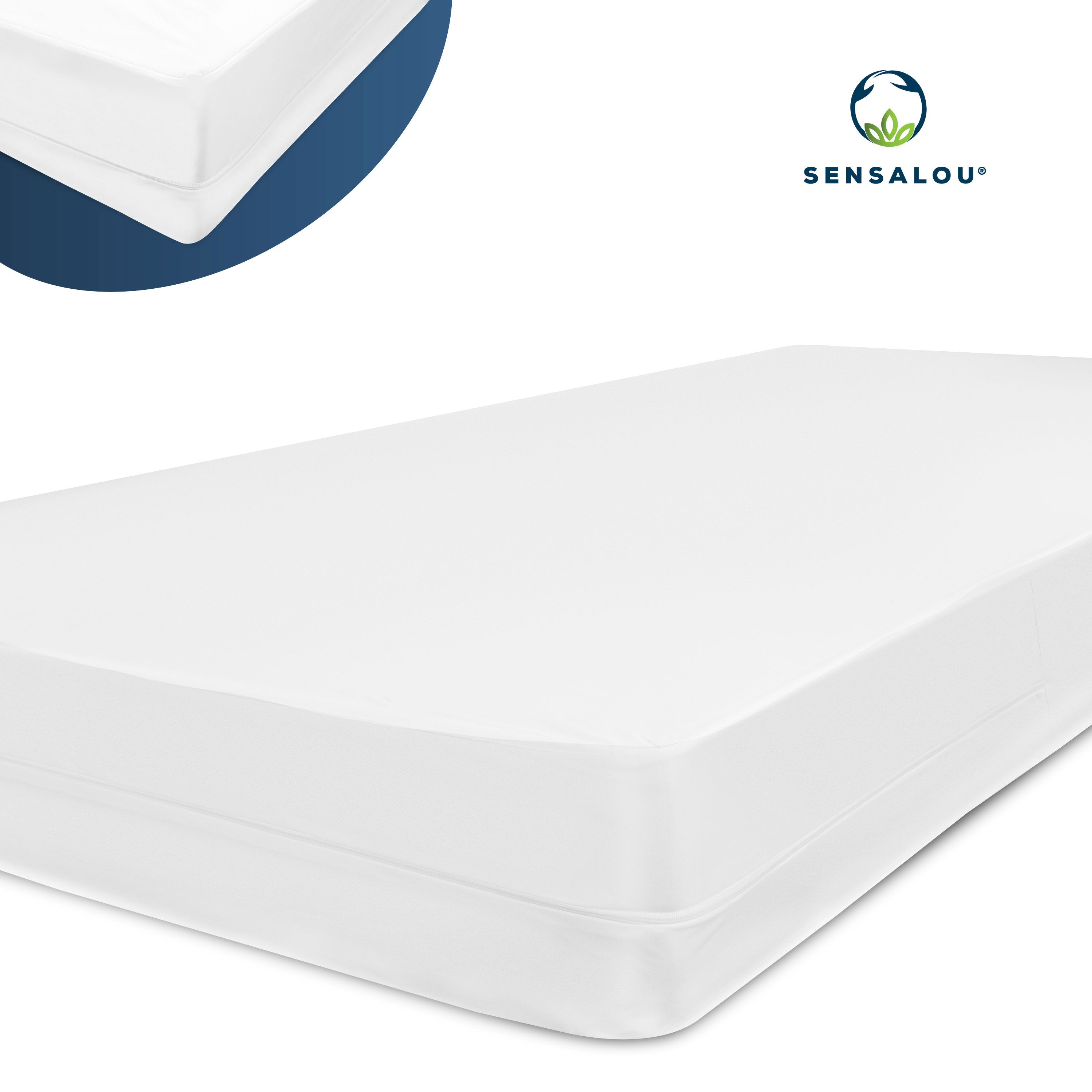 Sensalou Housse de matelas imperméable avec fermeture