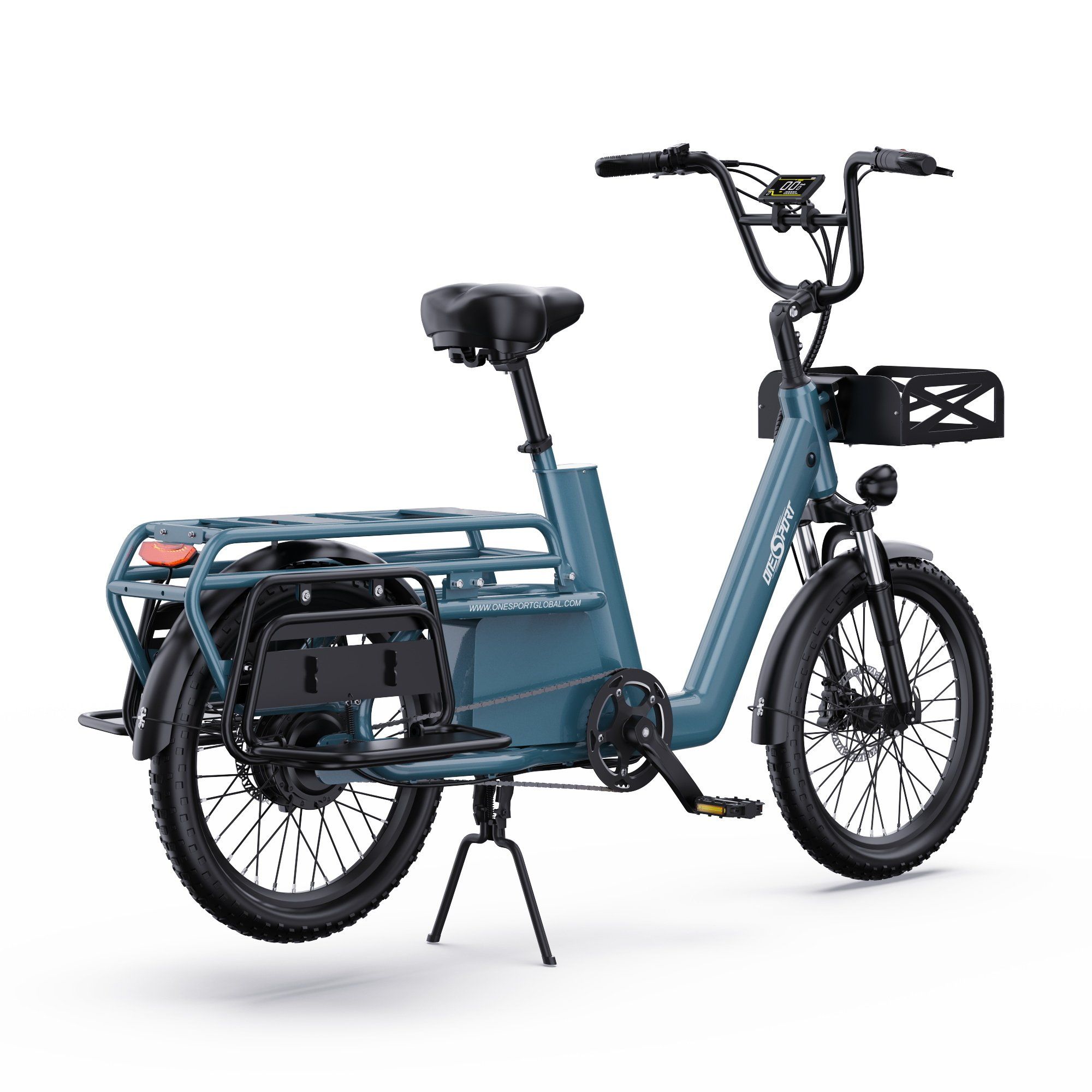 ONESPORT OT01 Vélo cargo électrique Longtail, moteur 650 W, batterie 48 V 27 Ah