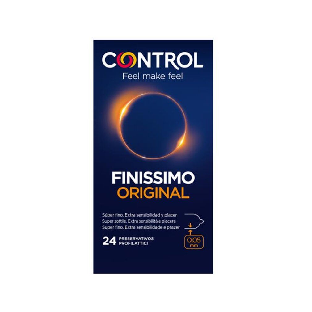 Boîte de préservatifs Control Finissimo Original, 24 unités. Fin, extra sensible, 0,05 mm.
