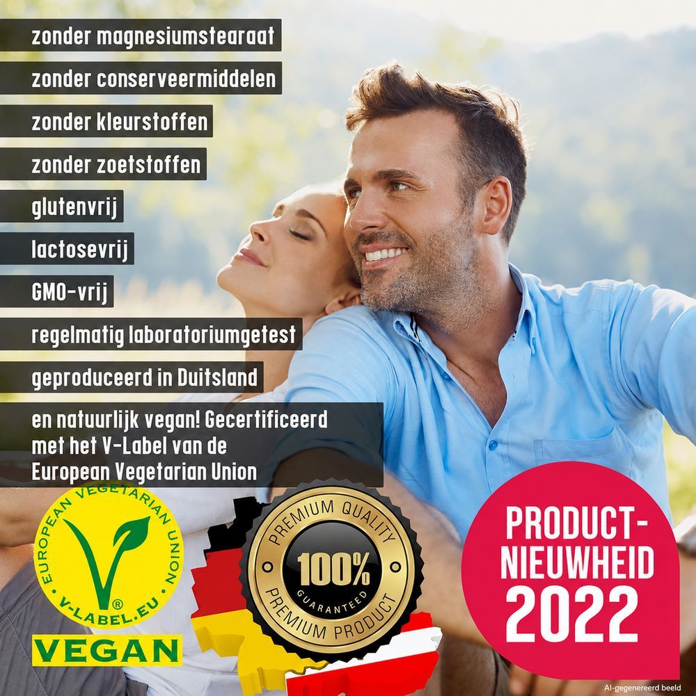 Koppel buiten dat veganistische voedingssupplementen promoot.