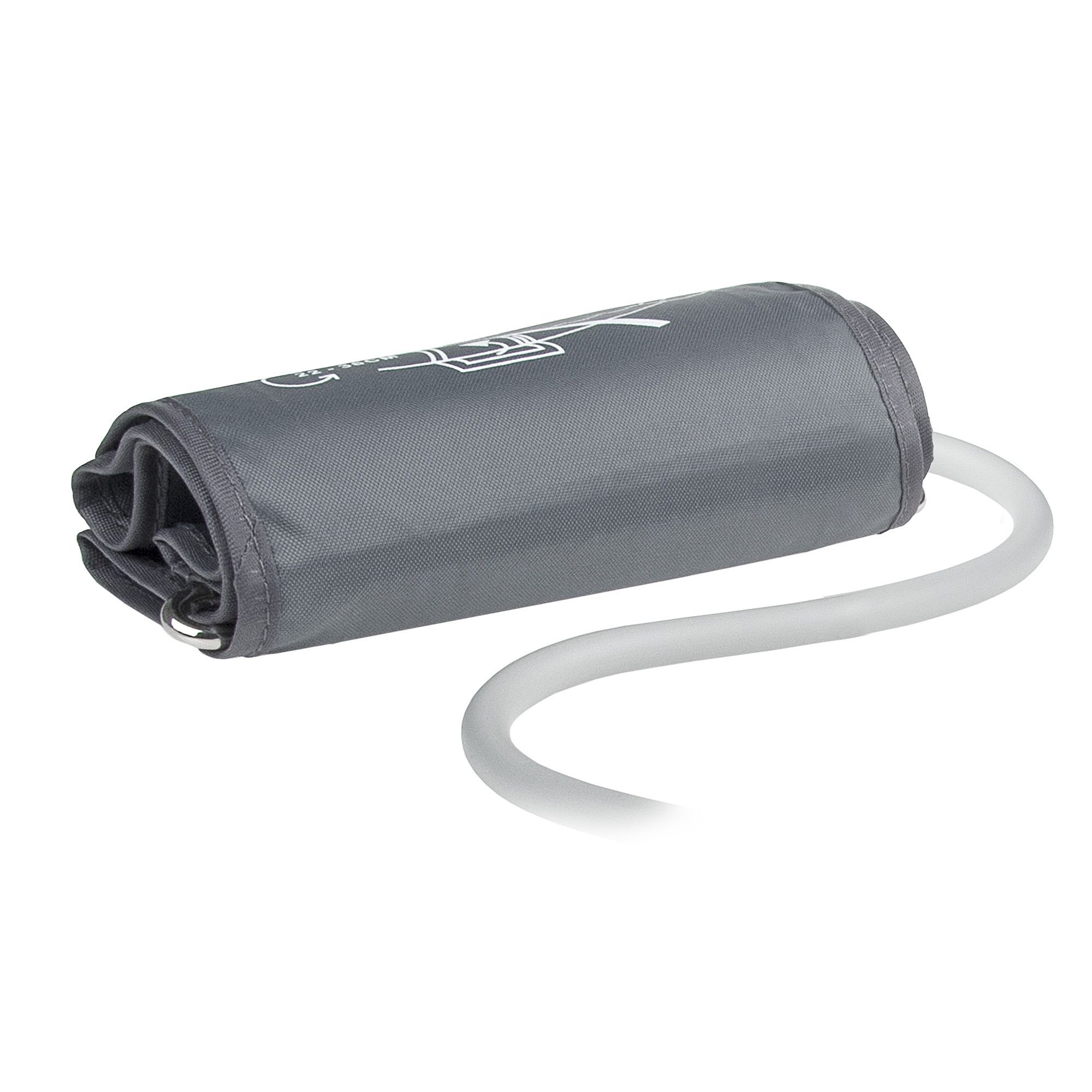 Brassard gris pour tensiomètre avec tuyau.