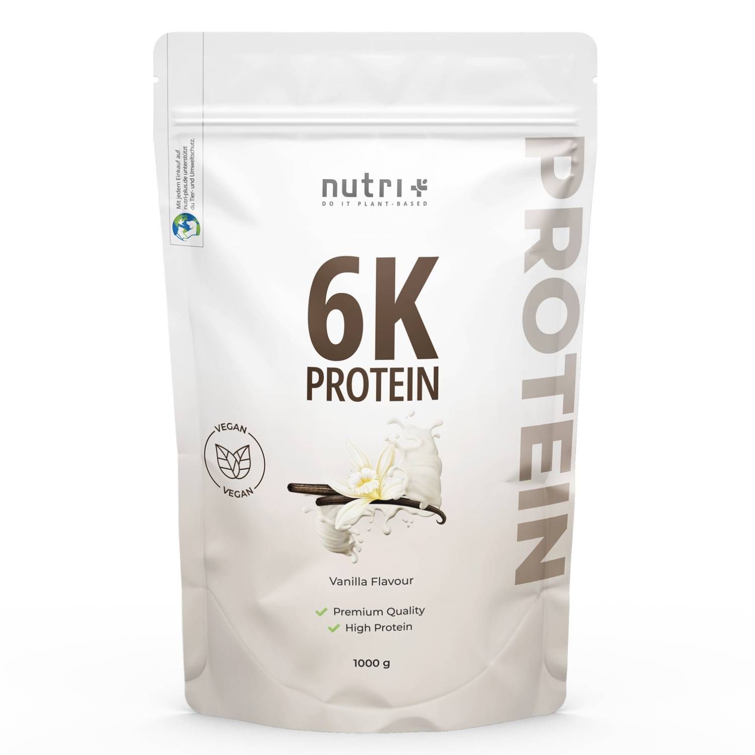 nutri+ 6K Poudre de protéines 1kg - shake sans Whey