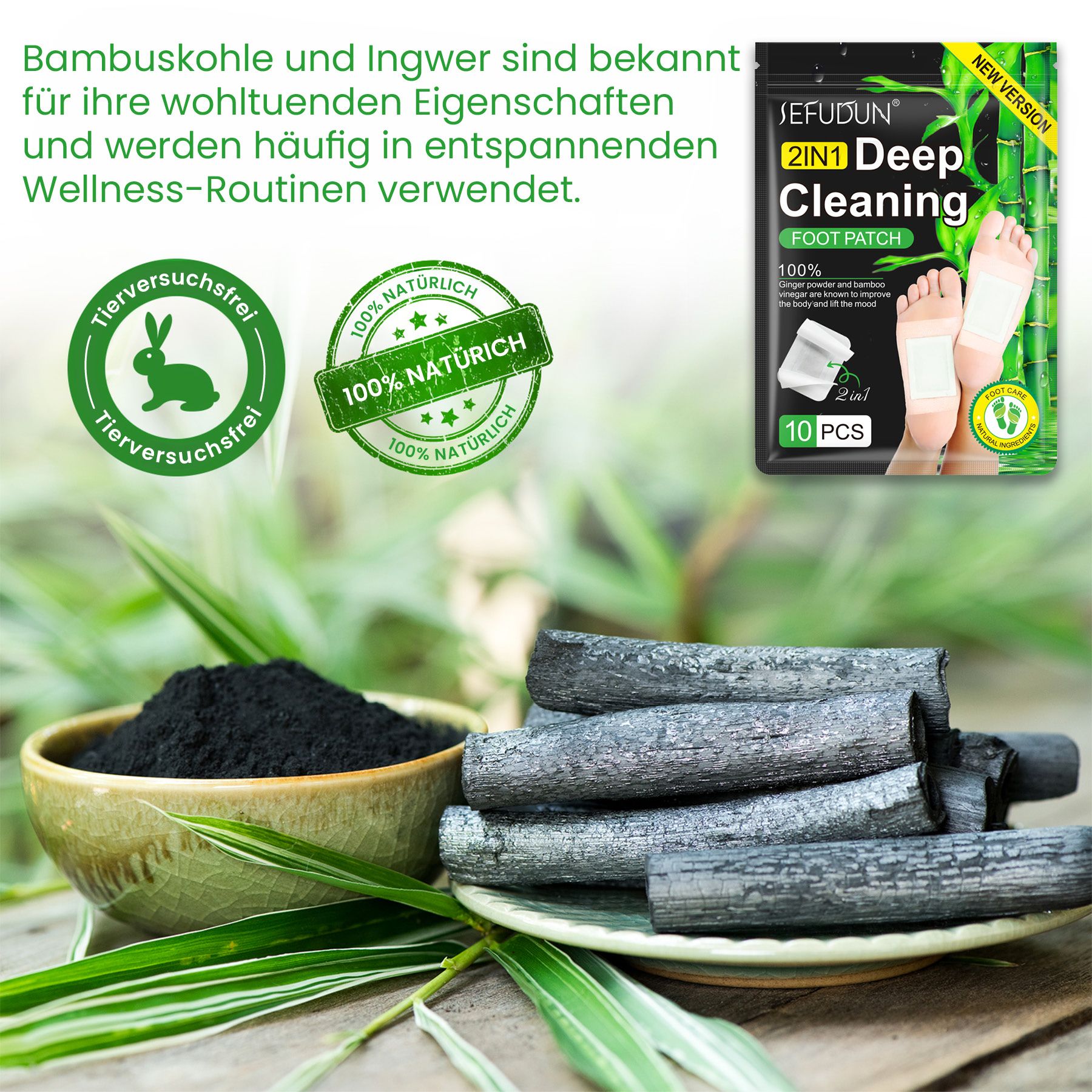 Aliver Patchs détox au vinaigre de bambou, à la poudre de gingembre et au vinaigre de bois