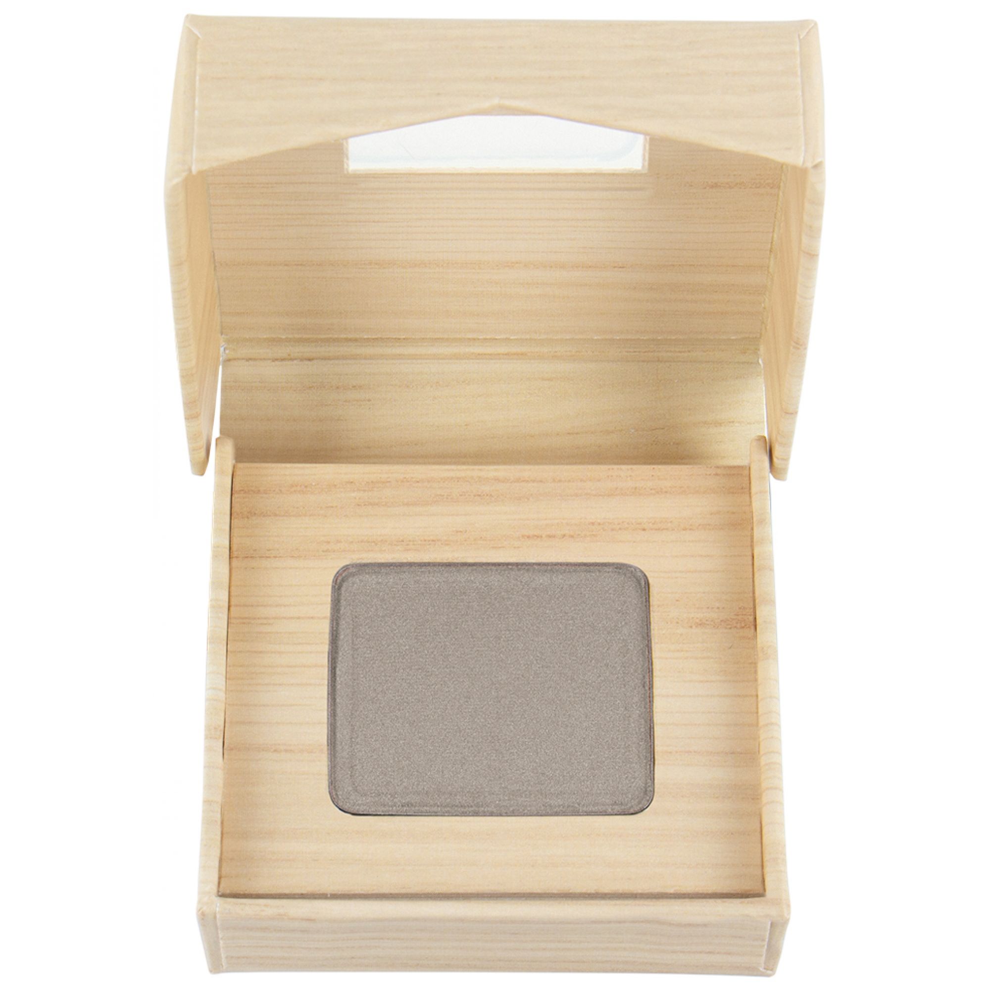 SO'BiO étic fard à paupières dans un écrin en bois avec miroir. Fard gris.