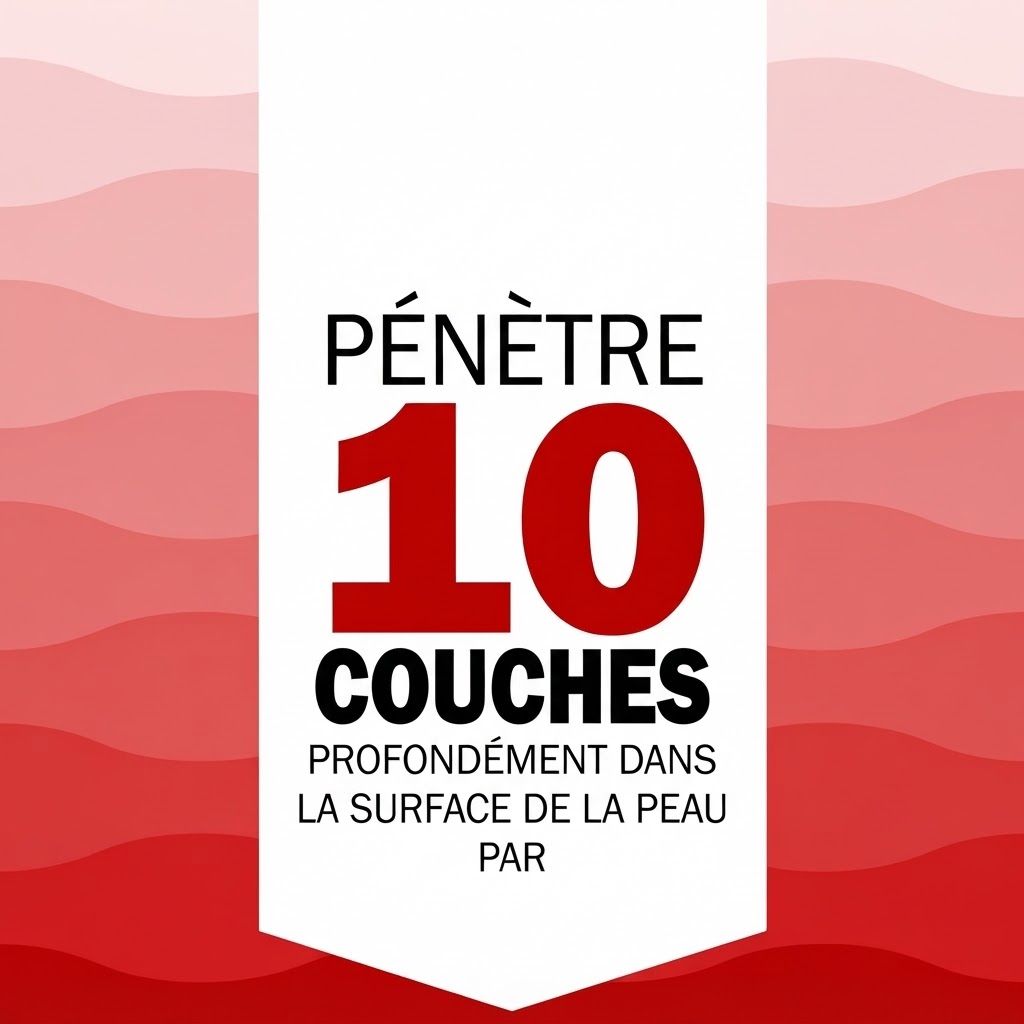 Graphique avec le chiffre 10 et texte sur les couches de la peau.