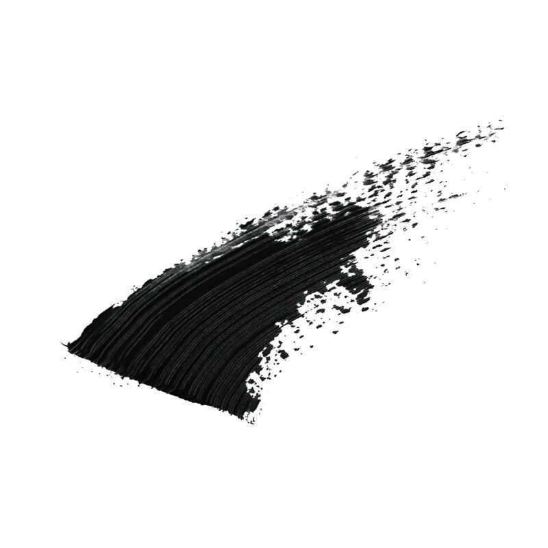 Trace de mascara noir sur fond blanc.