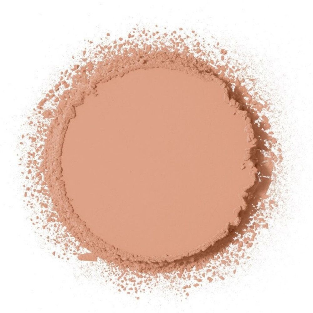 Roze compact poeder in cirkel, omrand met poeder.