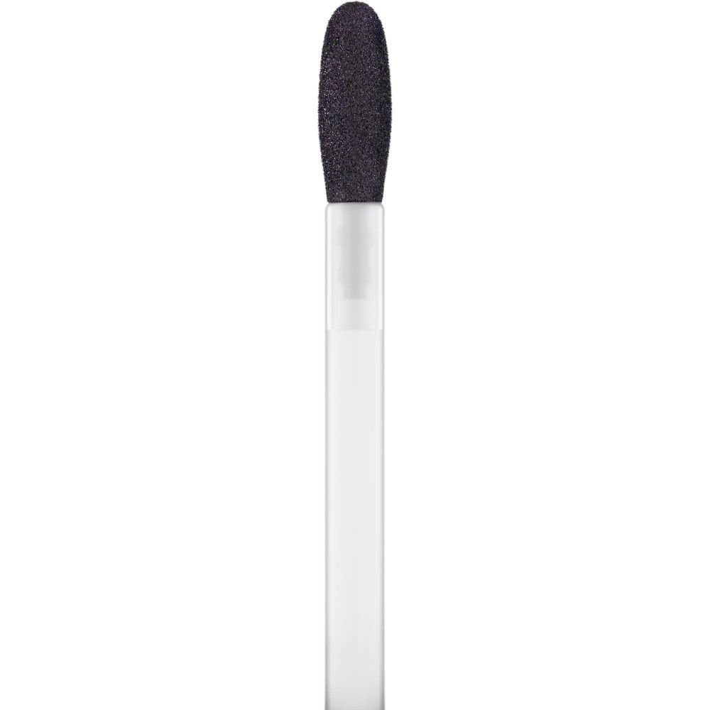 Lipgloss applicator. Zwarte, ovale applicator op een witte steel.