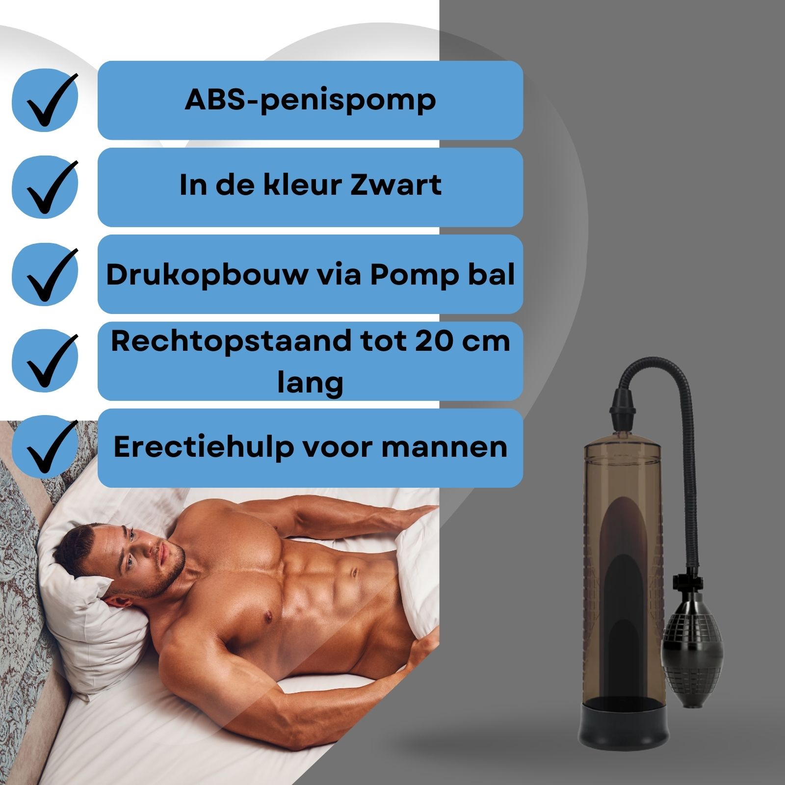 Lovelyness - Penispomp met pompbal - Zwart