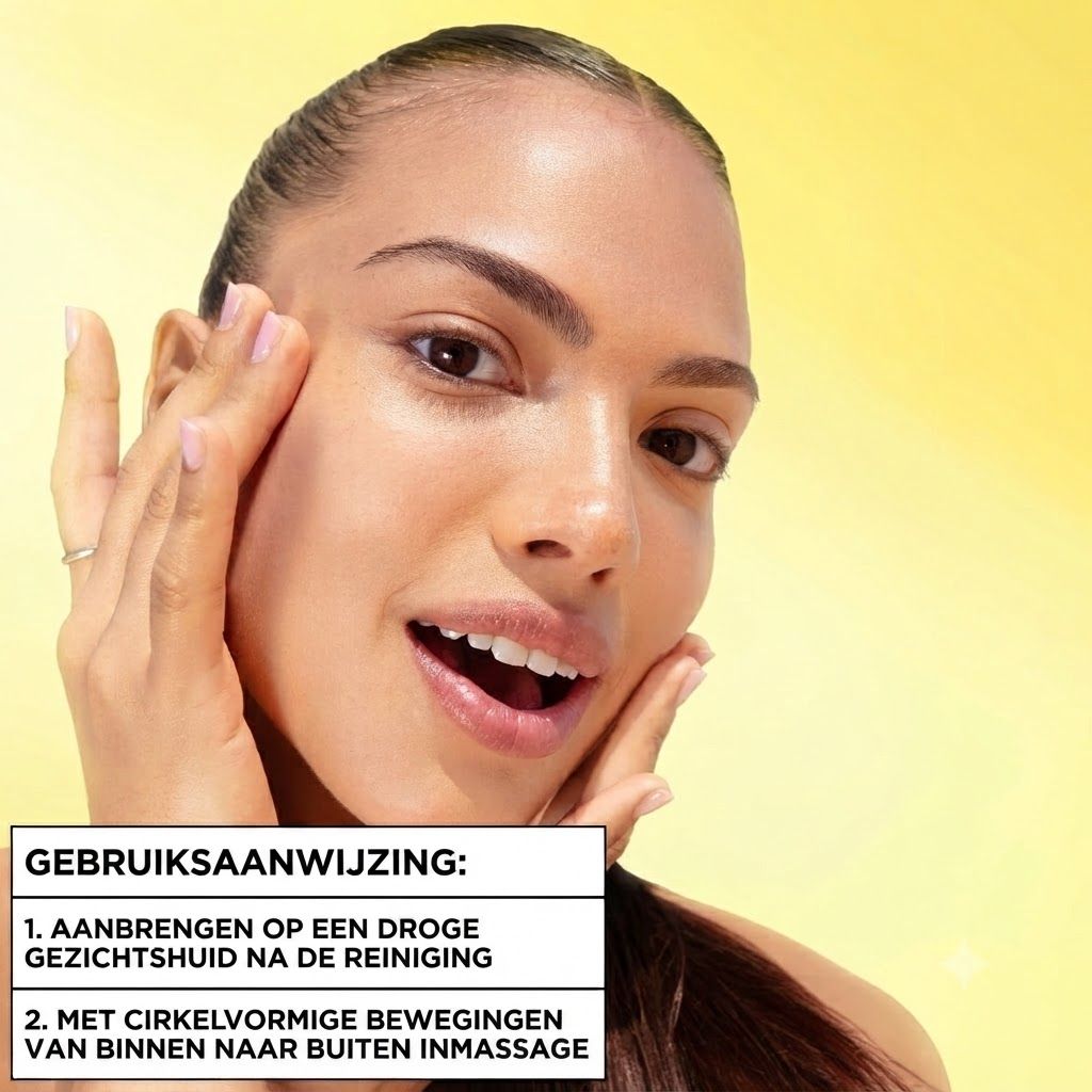 Man met verzorgde huid, Garnier dagcrème voor haar & hem.