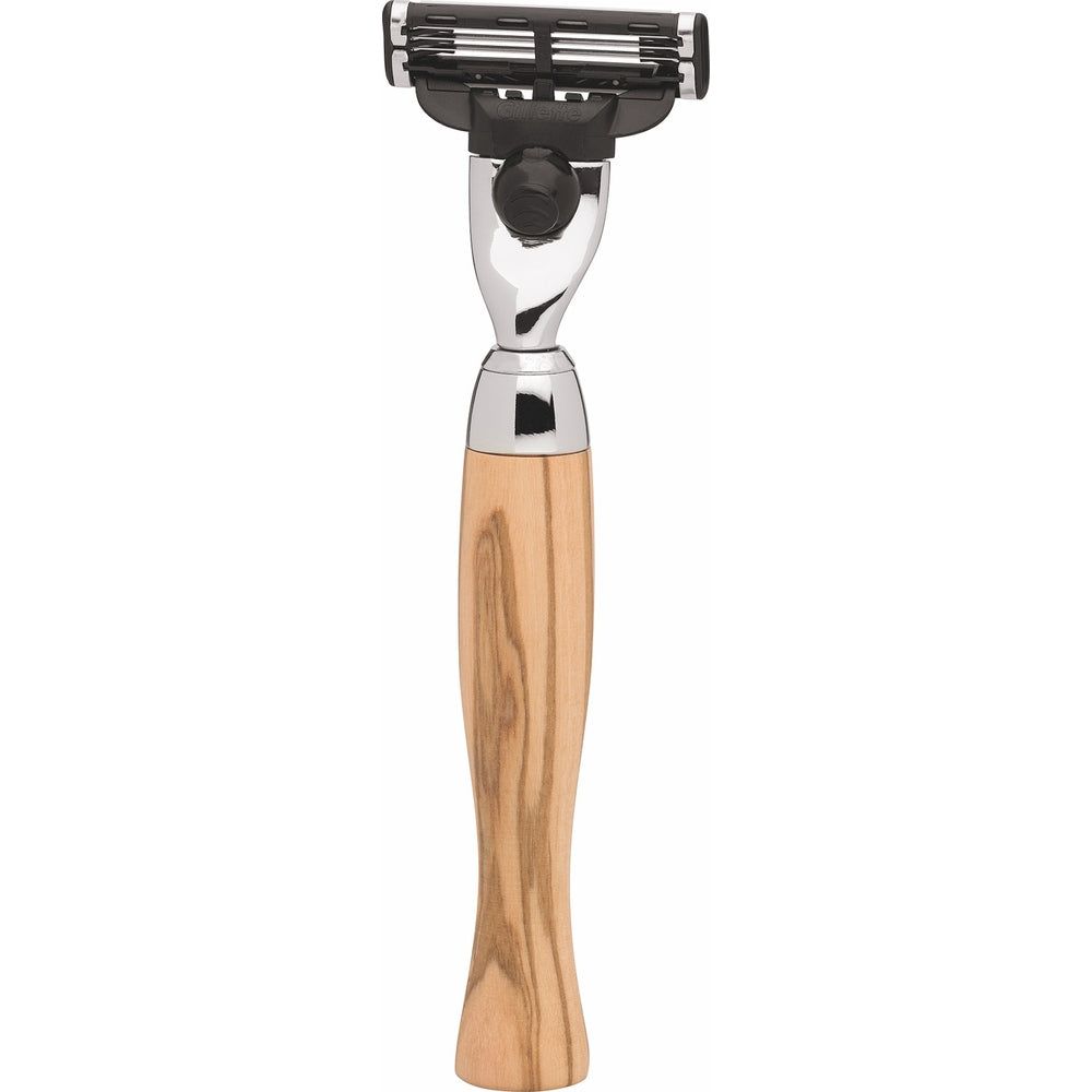 Rasoir Erbe Vienna Gillette Mach3 bois d'olivier