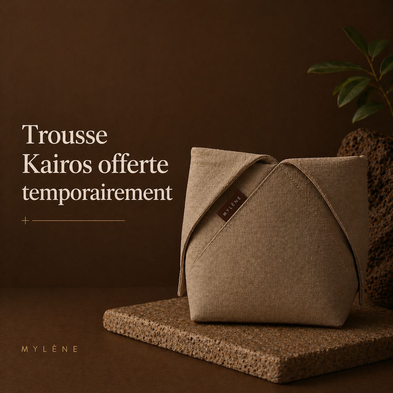 Gel douche Kairos dans une bouteille foncée avec distributeur.