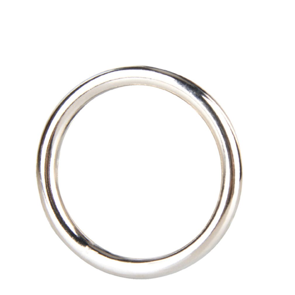 Anneau métallique brillant. Circulaire, en acier. Gros plan, isolé sur fond blanc.