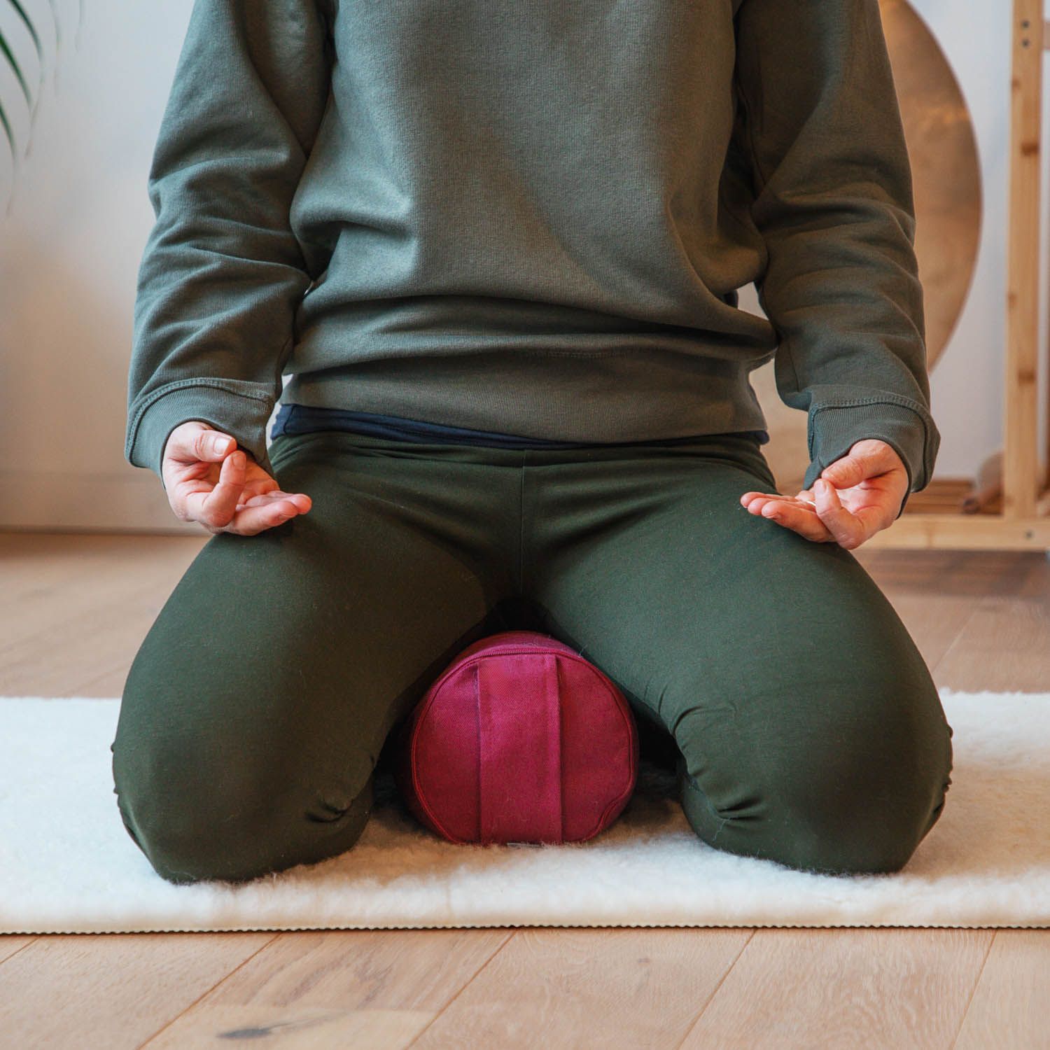 bodhi Mini-mollet de yoga (rond), rouleau pour la nuque, ECO, écales de sarrasin anthracite
