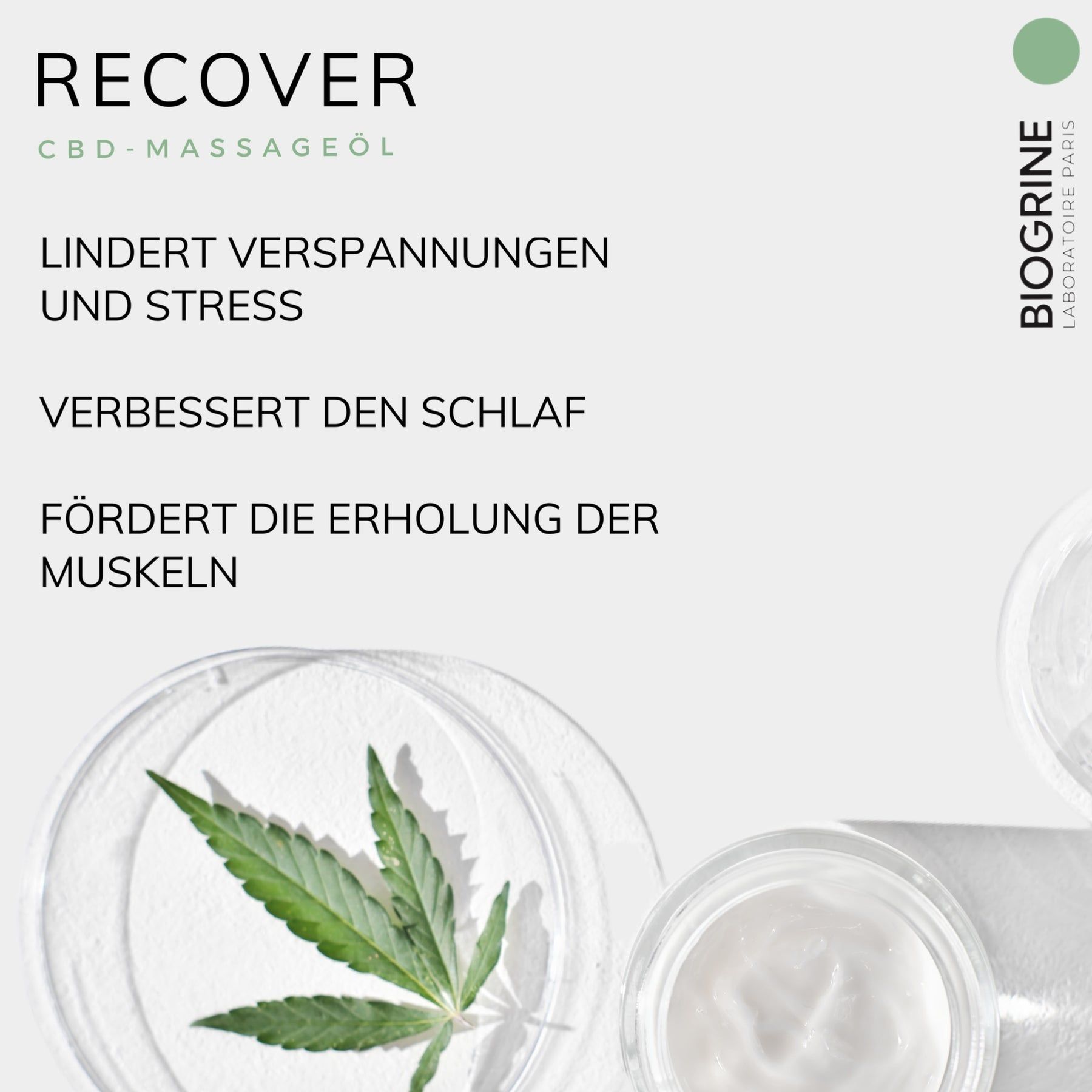 BIOGRINE "RECOVER" CBD-massageolie met bergamot