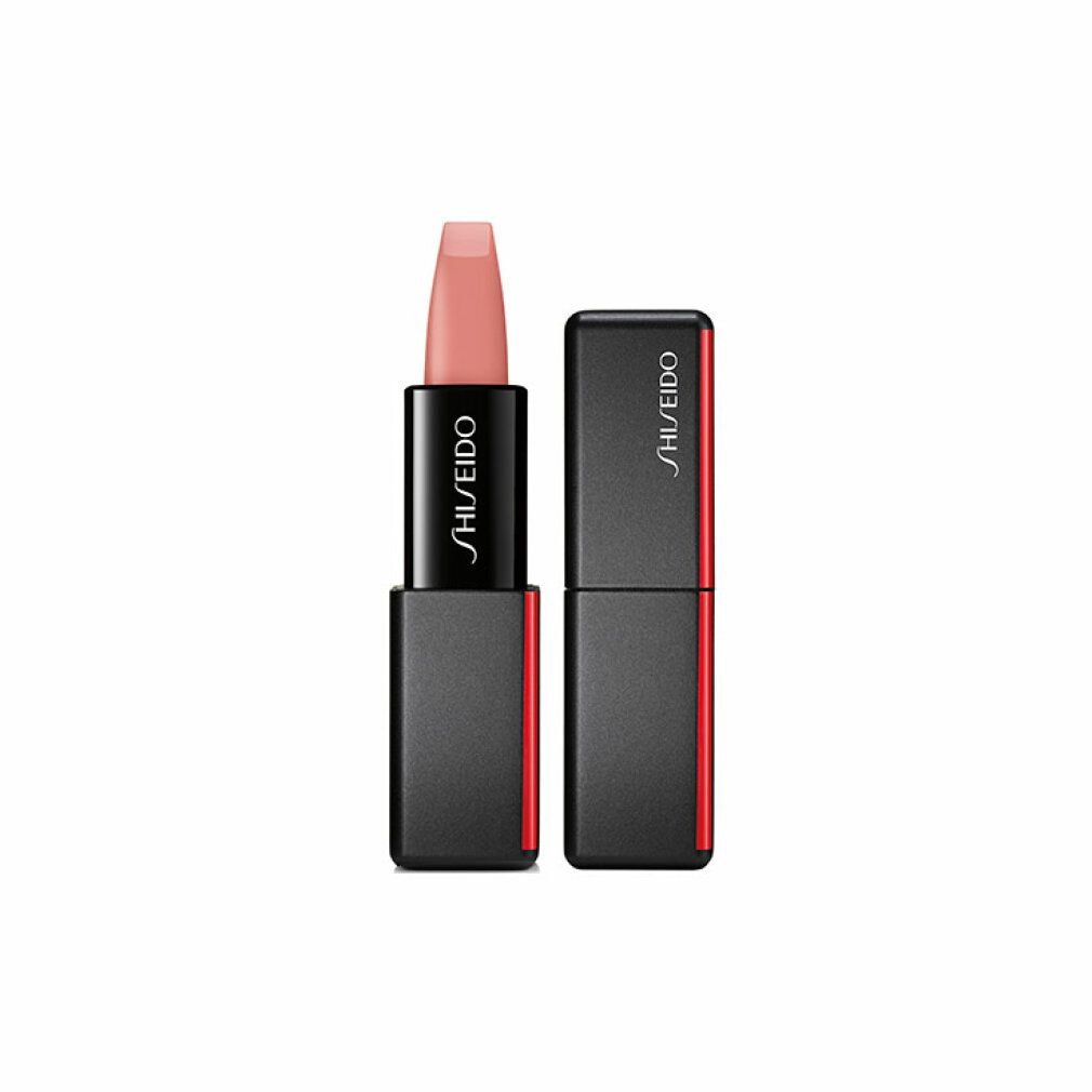 Beige lipstick in zwarte huls met rode streep. Merk Shiseido.