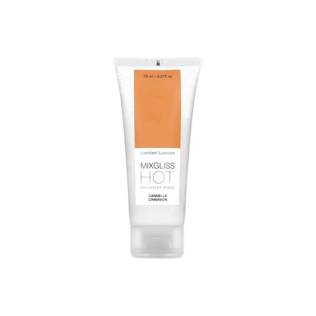 Tube de gel lubrifiant Mixgliss Hot Cannelle, 70ml. À base d'eau.