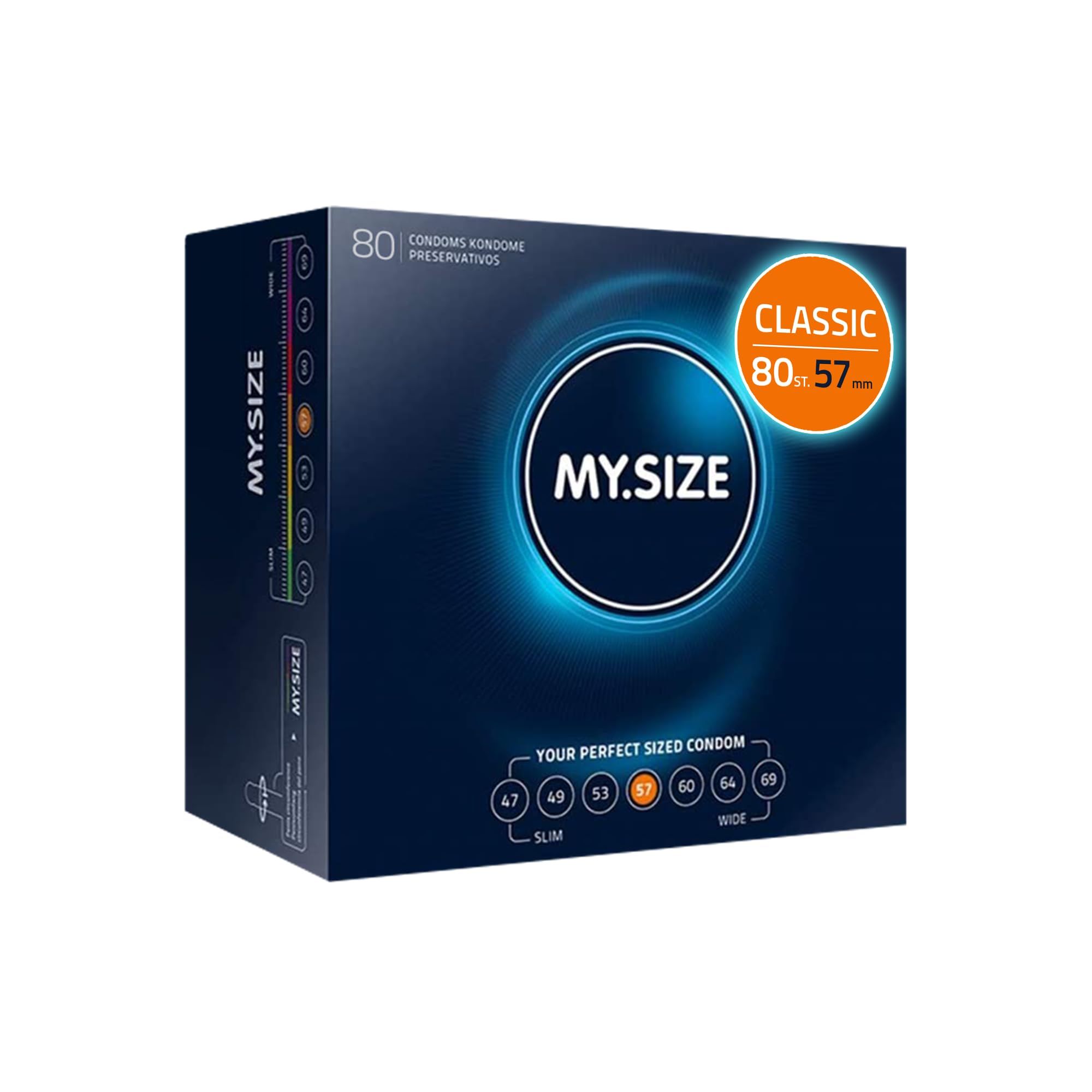 MY.SIZE condoommaten 47-69mm. App toont penismeting voor passende maat.